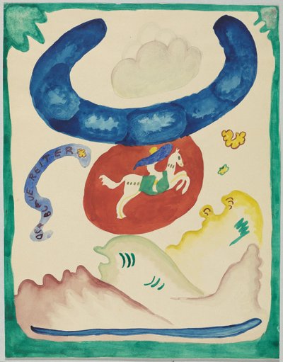 年鑑「Der Blaue Reiter」の表紙の下書き 作： Wassily Kandinsky