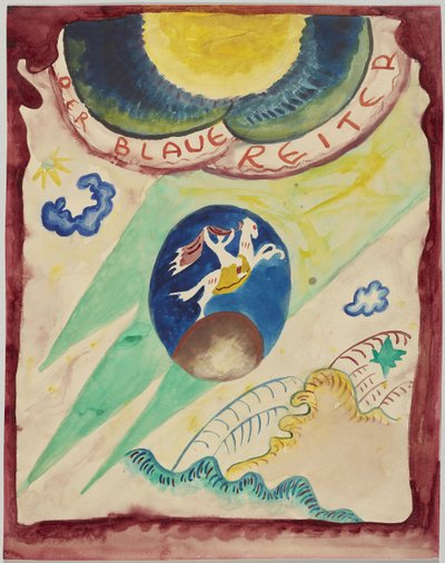 年鑑「Der Blaue Reiter」の表紙の下書き 作： Wassily Kandinsky
