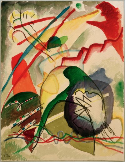 白い枠のある下書き 作： Wassily Kandinsky