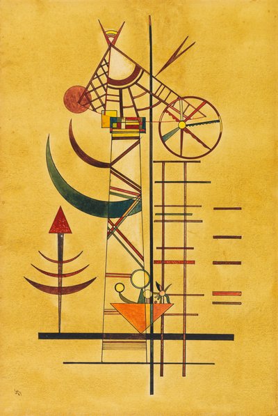 湾曲した先端、1927 年。 作： Wassily Kandinsky