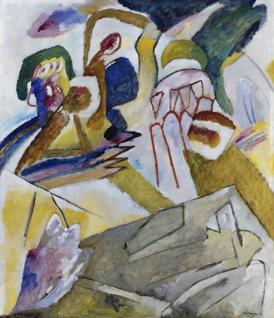 即興18、墓石付き、1911年。 作： Wassily Kandinsky