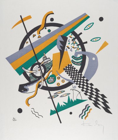 Kleine Welten IV（Small Worlds IV）、1922（緑とオレンジで印刷されたリトグラフ） 作： Wassily Kandinsky