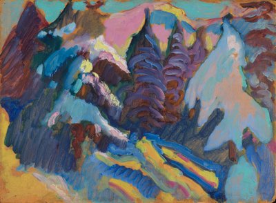 コッヘル - 雪に覆われた木々 作： Wassily Kandinsky