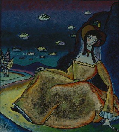 ゴールドドレスの女性、1917年 作： Wassily Kandinsky