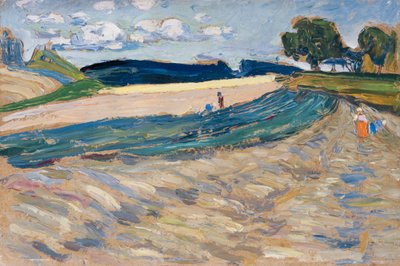 黄色い野原のある風景 作： Wassily Kandinsky