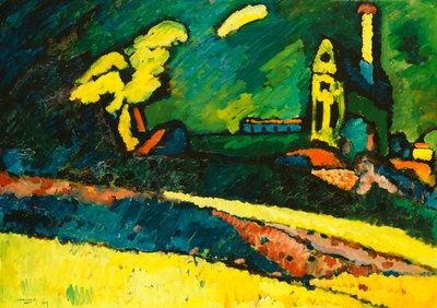 ムルナウ-教会Iのある風景 作： Wassily Kandinsky