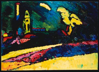ムルナウ、教会のある風景I 作： Wassily Kandinsky
