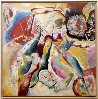 赤い斑点のある絵画、1914年 作： Wassily Kandinsky