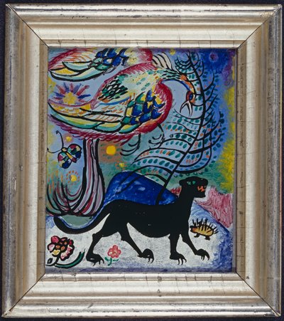 幻想鳥と黒豹 作： Wassily Kandinsky