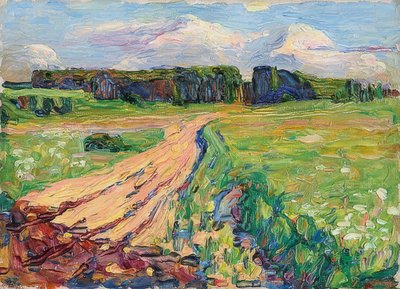 Planegg I.ミュンヘン近郊の風景。 1901年頃 作： Wassily Kandinsky