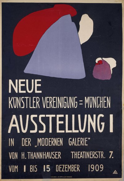 Neue Künstlervereinigung München の第 1 回展覧会のポスター、1909 年。 作： Wassily Kandinsky