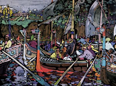 ヴォルガの歌、1906 作： Wassily Kandinsky