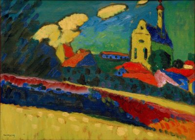 ムルナウの研究-教会のある風景 作： Wassily Kandinsky