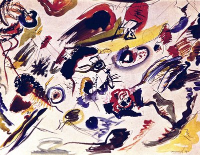 最初の抽象的な水彩画 作： Wassily Kandinsky