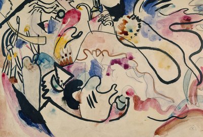 水彩 No. 8 審判の日、1911-1912。 作： Wassily Kandinsky