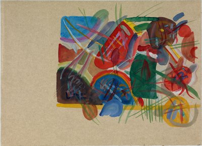 森と虹の水彩画、1913年。 作： Wassily Kandinsky