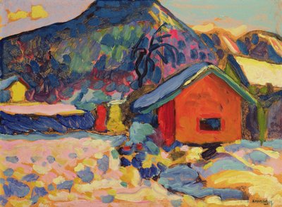 山での冬の研究、1908 作： Wassily Kandinsky