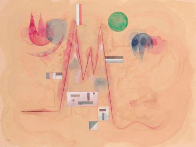 Weich Zigzag en entourage mou の Zigzag、1933 年。 作： Wassily Kandinsky