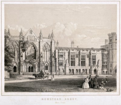 ニューステッド修道院の西側、ノッティンガムシャー、c1860 作： Waterlow and Sons