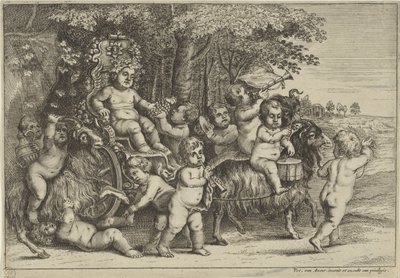 バカントとヤギに乗った少年たちの行列 作： Wenceslaus Hollar (rejected attribution)