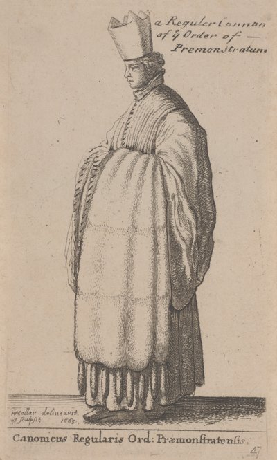 Premonstratumのあなたがたの順序の通常の大砲（CanonRegular Ord：Præmonstratensis） 作： Wenceslaus Hollar
