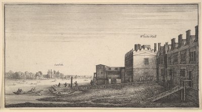 ホワイトホール階段、1625-77の川からのランベス宮殿の眺め。 作： Wenceslaus Hollar