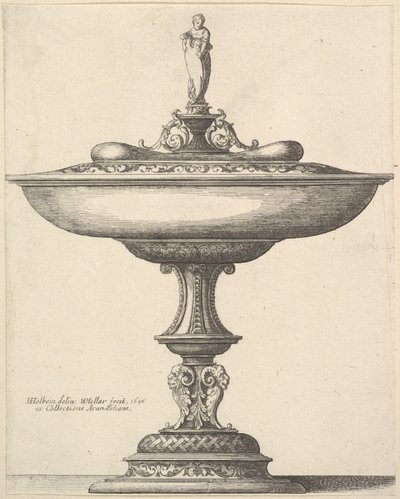 装飾用の茎が付いた幅の広いカップ、1646年。 作： Wenceslaus Hollar