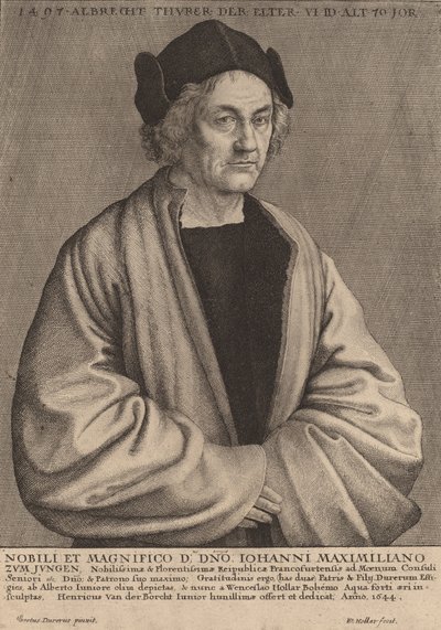 アルブレヒト・デューラーの父、1644年。 作： Wenceslaus Hollar