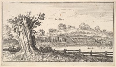 前景の木切り株のあるオルベリー、1625年〜77年。 作： Wenceslaus Hollar