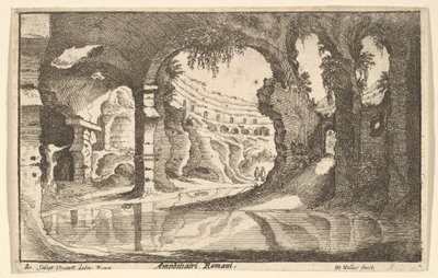 ローマの円形劇場、ca。 1650。 作： Wenceslaus Hollar