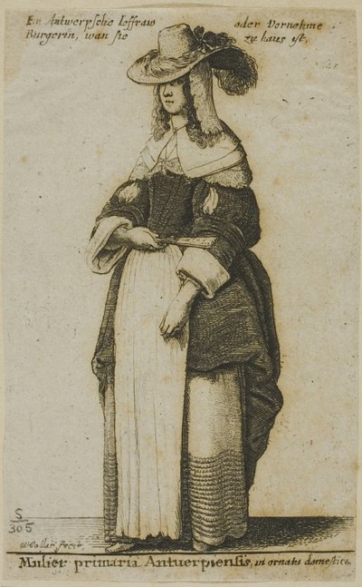 アントワープの女性 作： Wenceslaus Hollar