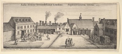 北側から見たアランデル・ハウス、1646年 作： Wenceslaus Hollar