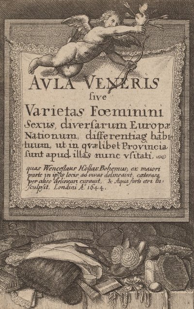 ヴェネリスの集会場。タイトルページ、1644年 作： Wenceslaus Hollar