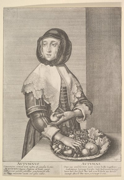 Autumnus-秋3-4シーズン、1641年。 作： Wenceslaus Hollar