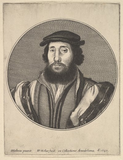 ひげを生やした男、1647年。 作： Wenceslaus Hollar