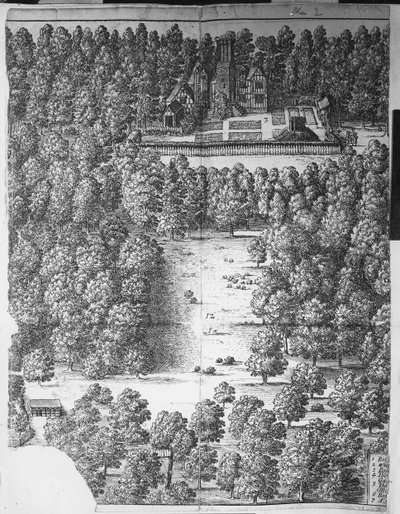 ボスコベルの家と公園、1651 作： Wenceslaus Hollar