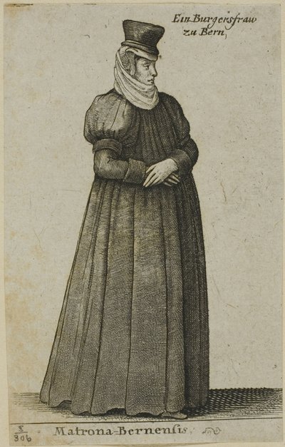 ベルンのブルガーの妻 作： Wenceslaus Hollar