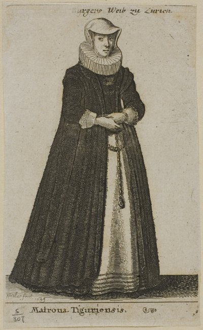 チューリッヒのブルガーの妻 作： Wenceslaus Hollar