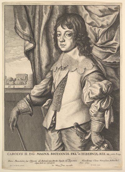 チャールズ2世、1649年。 作： Wenceslaus Hollar