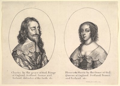 チャールズ1世とヘンリエッタマリア、1641年。 作： Wenceslaus Hollar