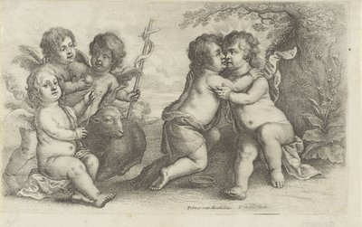 キリスト、ヨハネ、3 人のケルビム ペドペグニオン（シリーズタイトル） 作： Wenceslaus Hollar