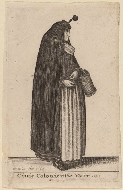 植民地の妻 作： Wenceslaus Hollar