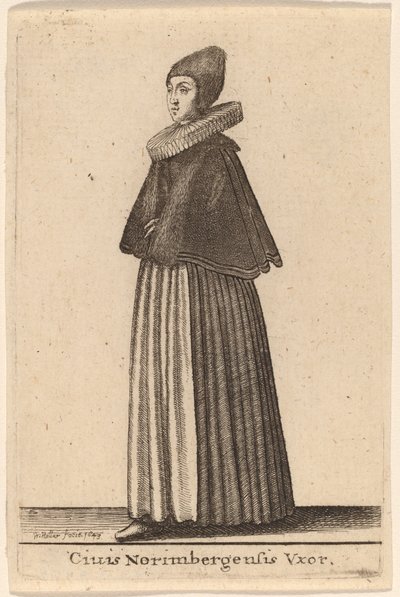 ニュルンベルク市民の妻 作： Wenceslaus Hollar