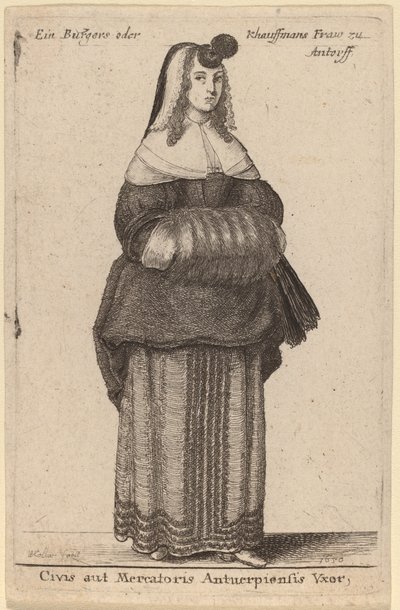 アントワープの市民または商人の妻 作： Wenceslaus Hollar