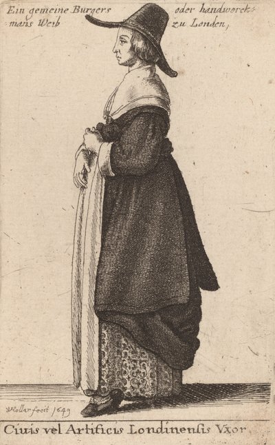 Ciuis vel Artificis Londinensis Vxor, 1643. 作： Wenceslaus Hollar