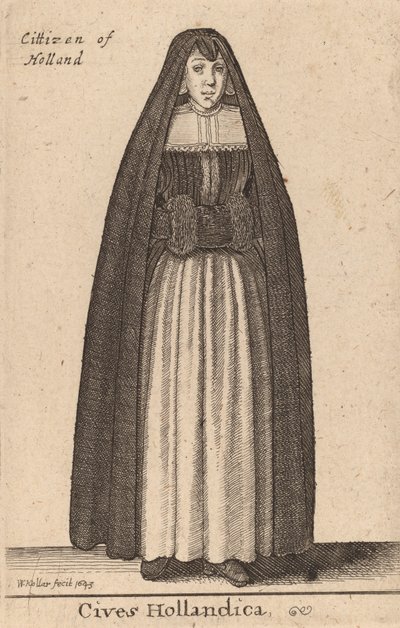 オランダ市民、1643年。 作： Wenceslaus Hollar