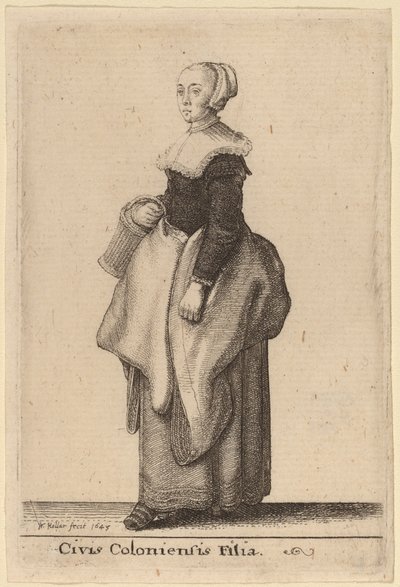 ケルン市民の娘 作： Wenceslaus Hollar