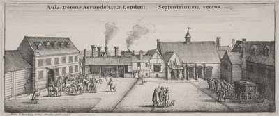 北からのアランデルハウスの中庭 作： Wenceslaus Hollar