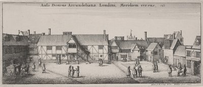 南からのアランデルハウスの中庭 作： Wenceslaus Hollar