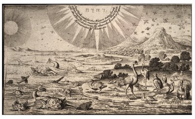 鳥や魚の創造状態1 作： Wenceslaus Hollar